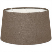 Ovaler Lampenschirm in Lever Taupe aus Stoff, Frontansicht