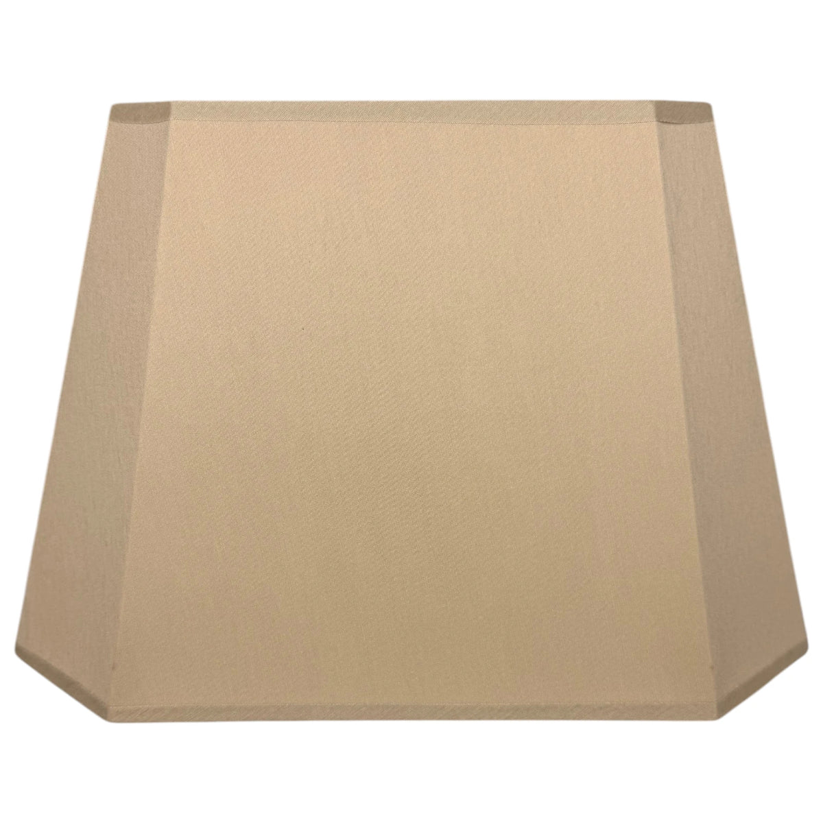 Rechteckiger Lampenschirm in Beige mit achteckiger Formwirkung, Frontansicht