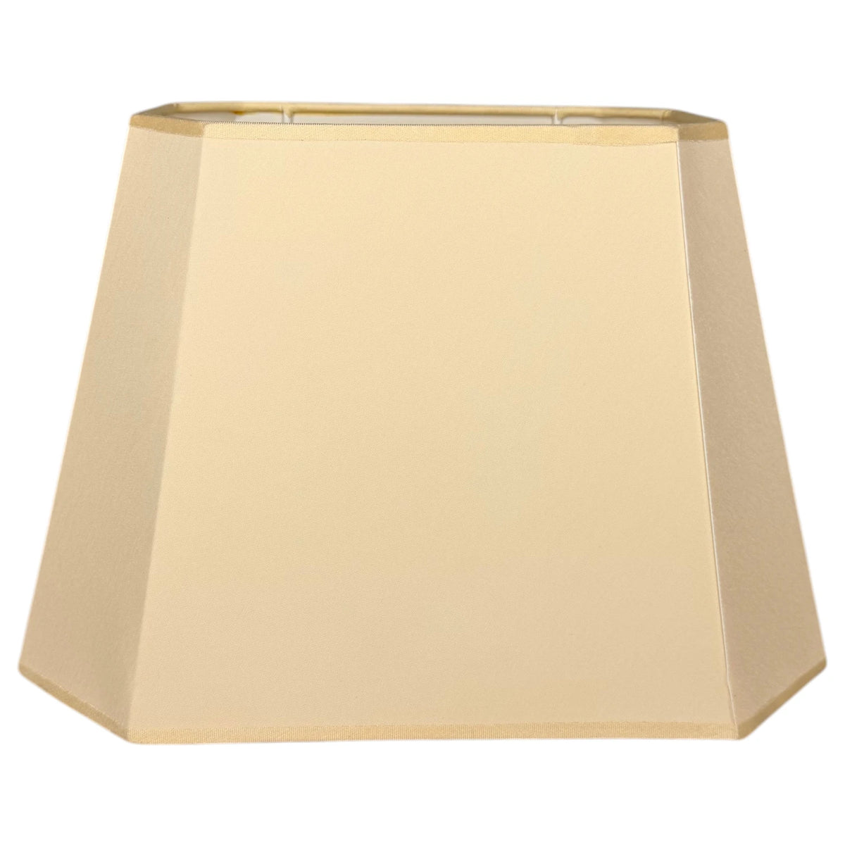 rechteckiger Lampenschirm in Warm Beige mit achteckiger Formwirkung, Frontansicht
