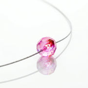 LED Halskette Ball Pink mit Swarovski® Elements auf Edelstahlband
