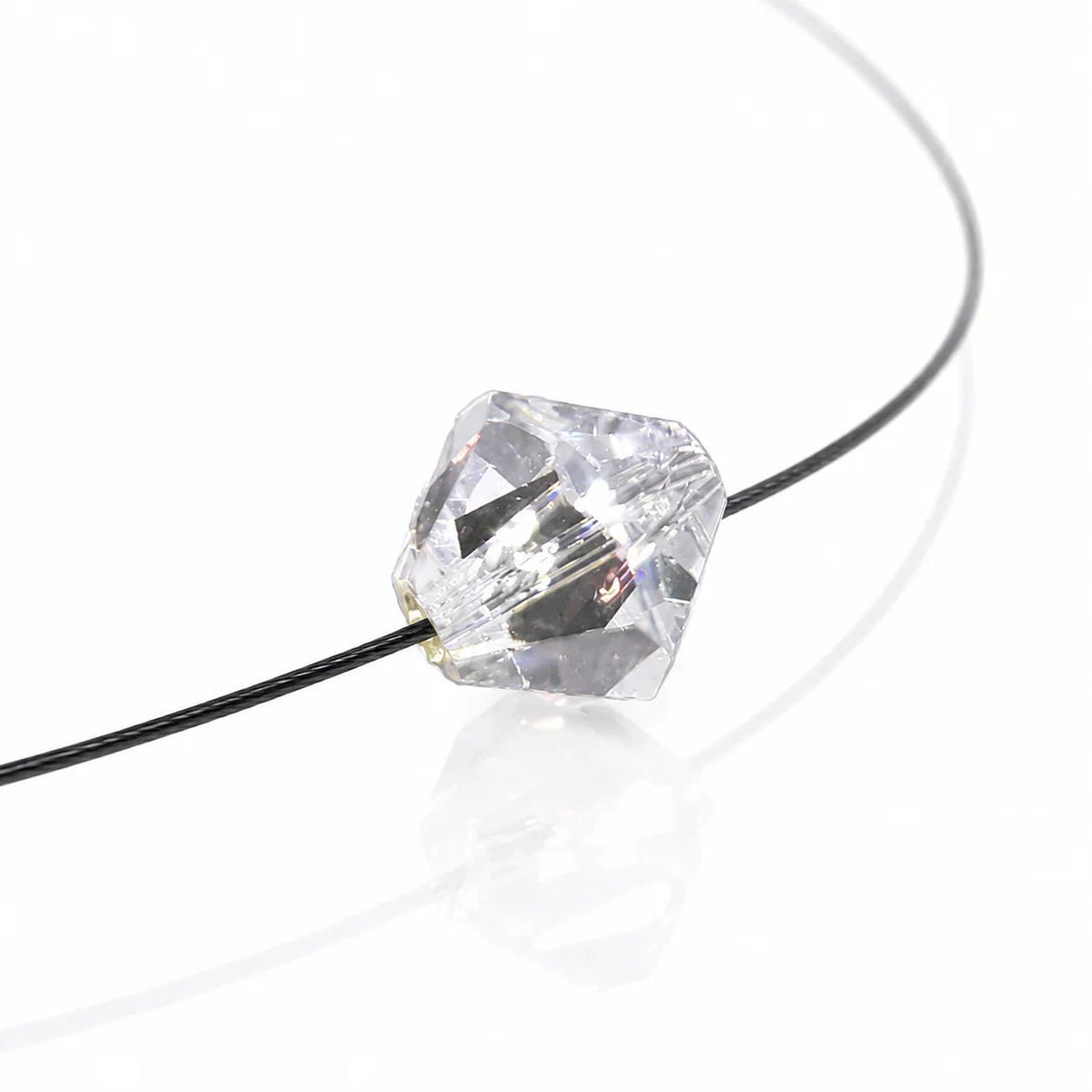 Leuchtende Halskette – Bicone (geschliffen) – Weiß – Swarovski® Elements