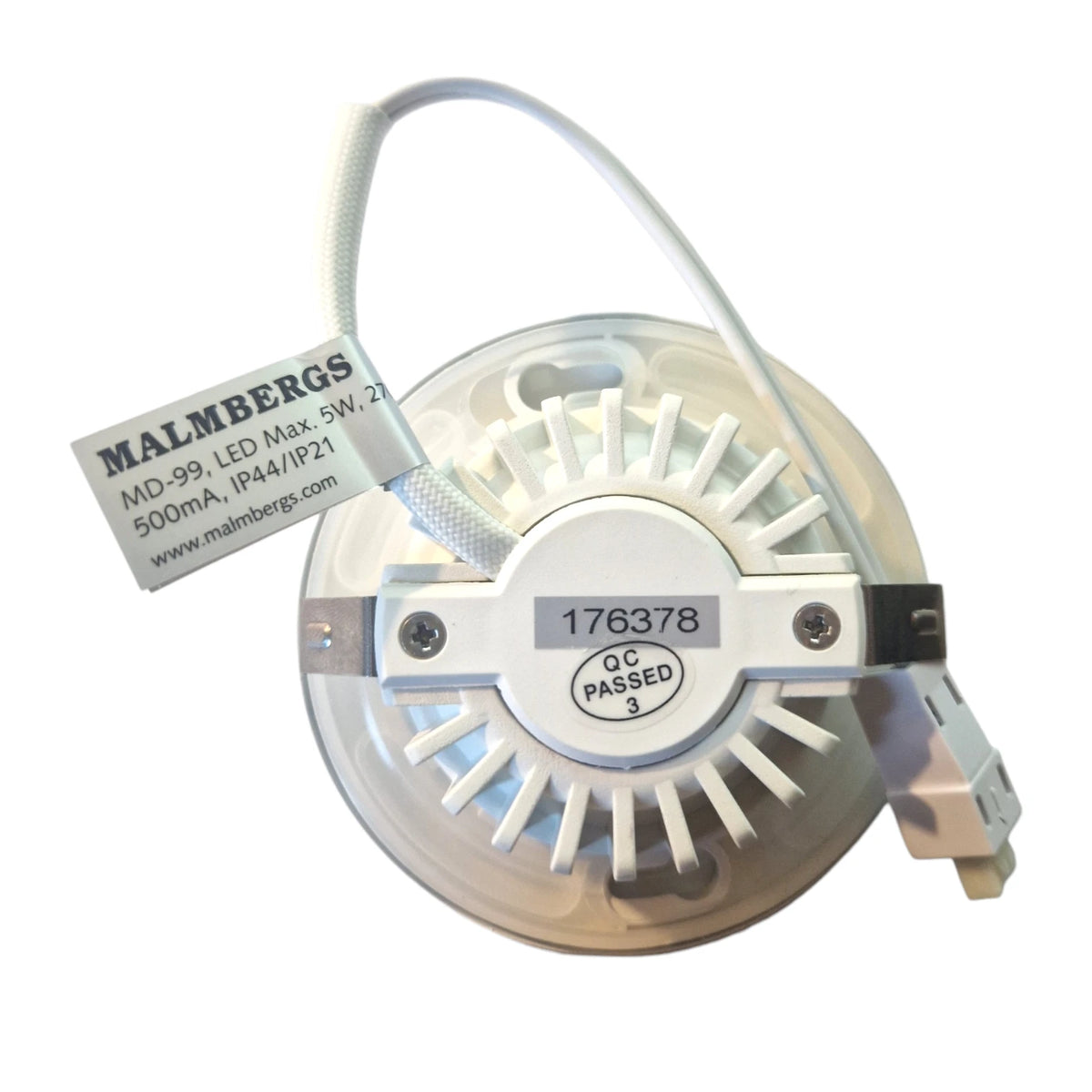 Malmbergs MD-99 LED Ersatzspot Weiß 9974091 – 5W, 2700K, IP44, für LED Kit 9974365