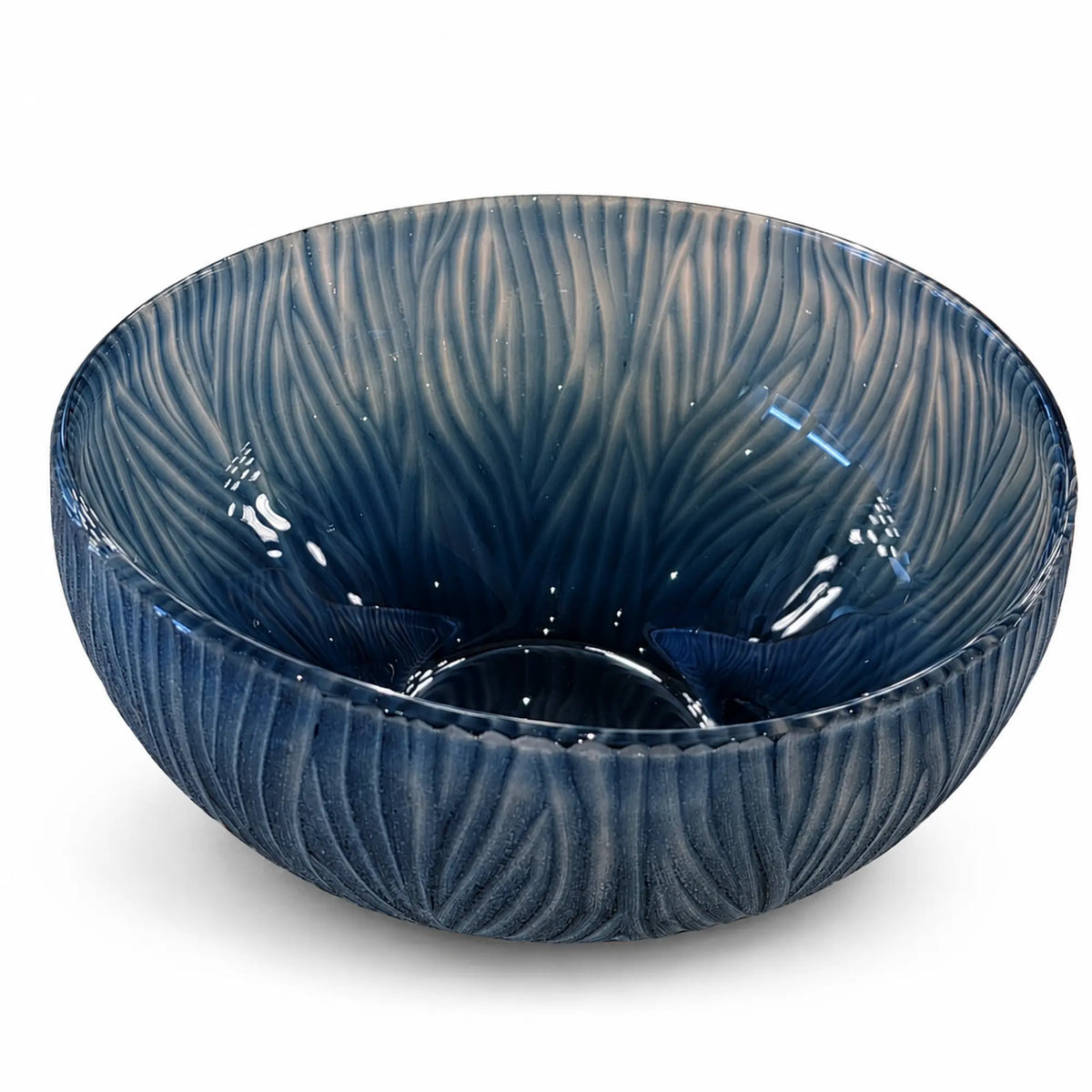 Blauwe glazen schaal Ø 29 cm – mondgeblazen & handgeslepen | Sompex Dinah