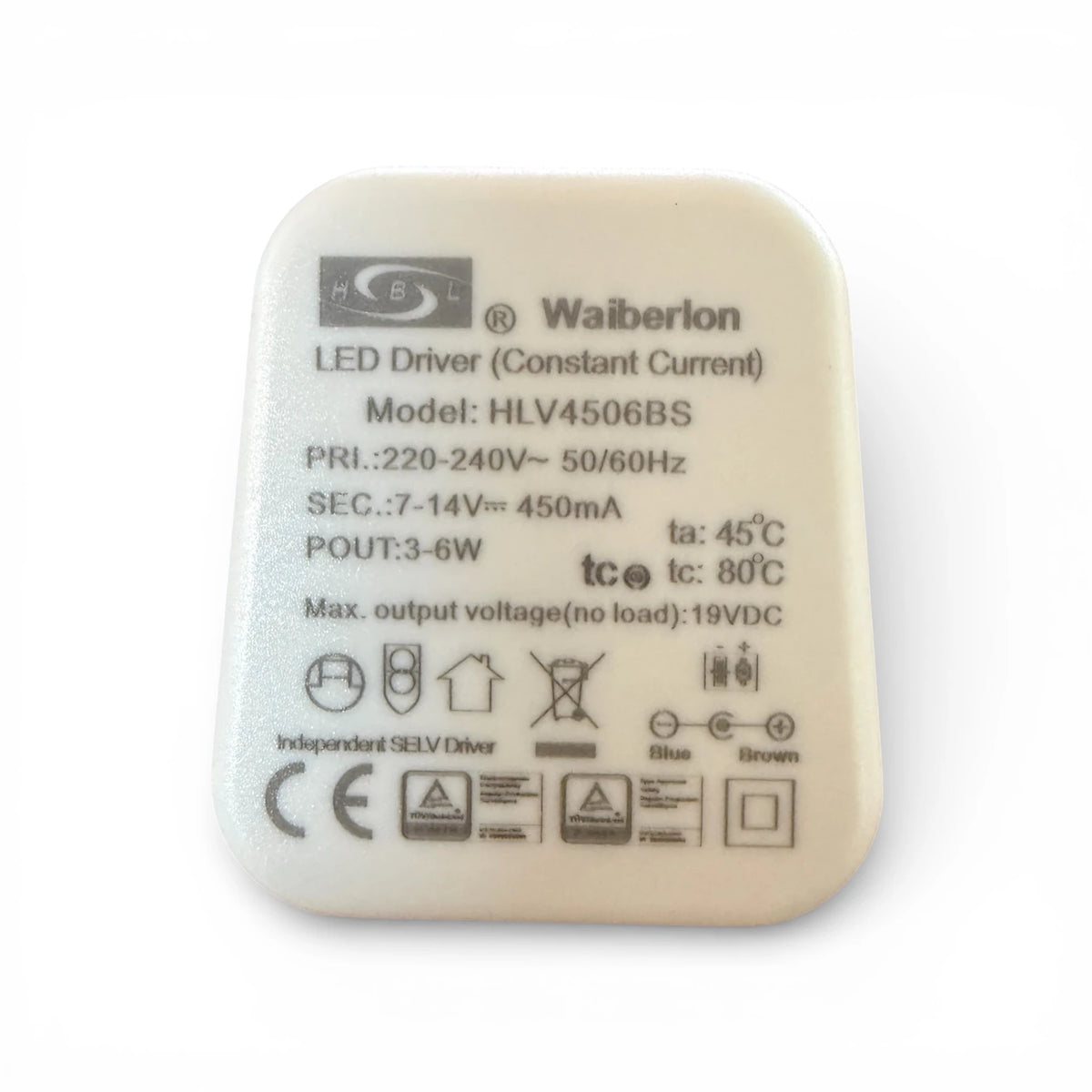 Waiberlon HLV4506BS LED Driver 450mA 3-6W Konstantstrom UK Stecker Typ G