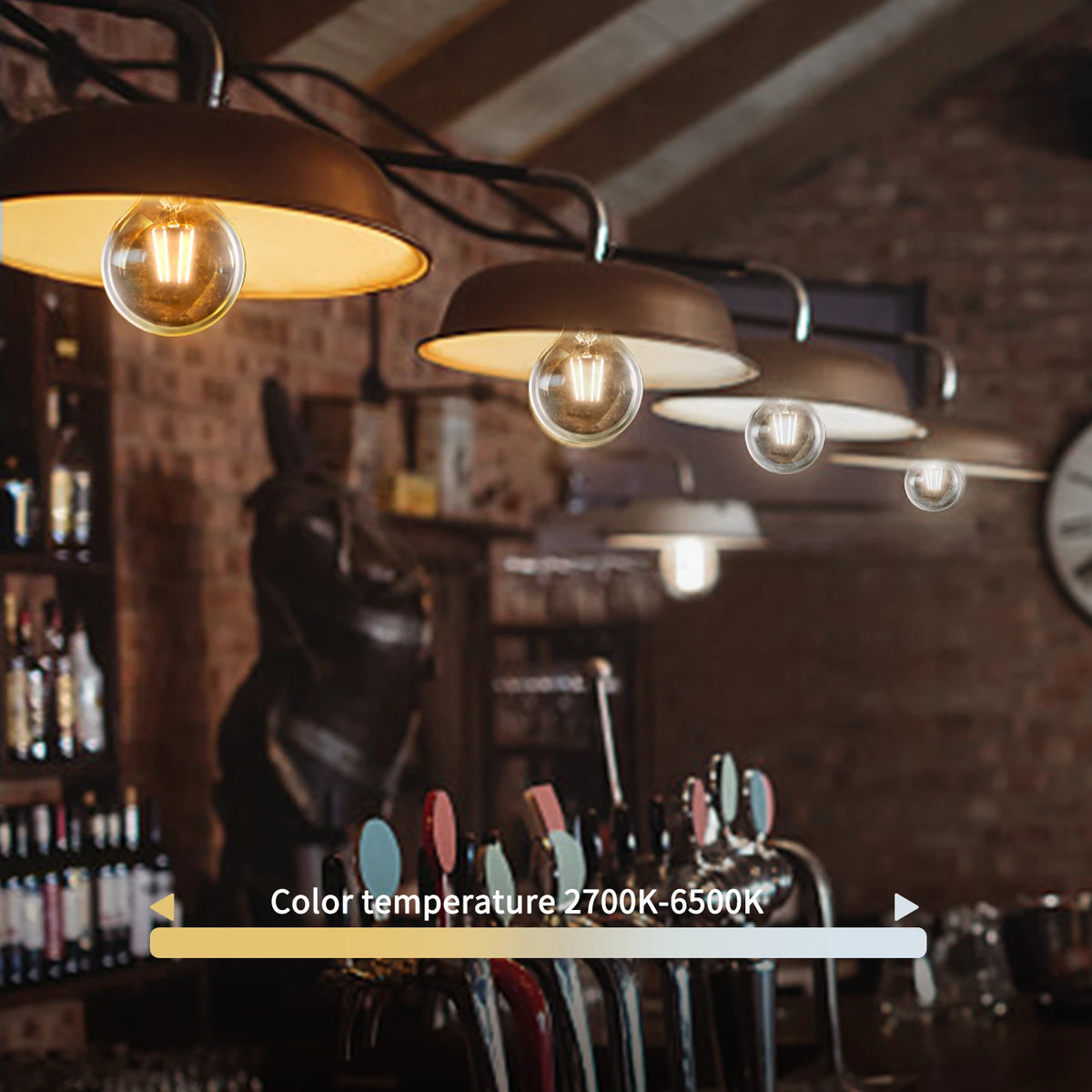 Aigostar smarte LED-Filamentlampen E14 G45 – 2er-Set, WLAN, 2700–6500 K – Produktansicht 3