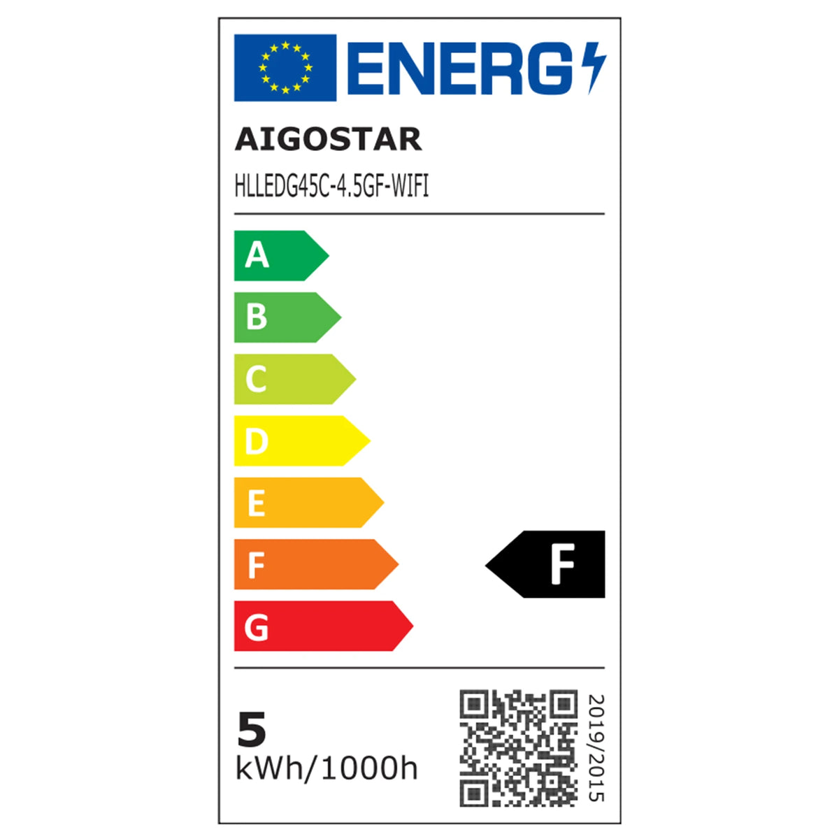 Aigostar smarte LED-Filamentlampen E14 G45 – 2er-Set, WLAN, 2700–6500 K – Energieetikett