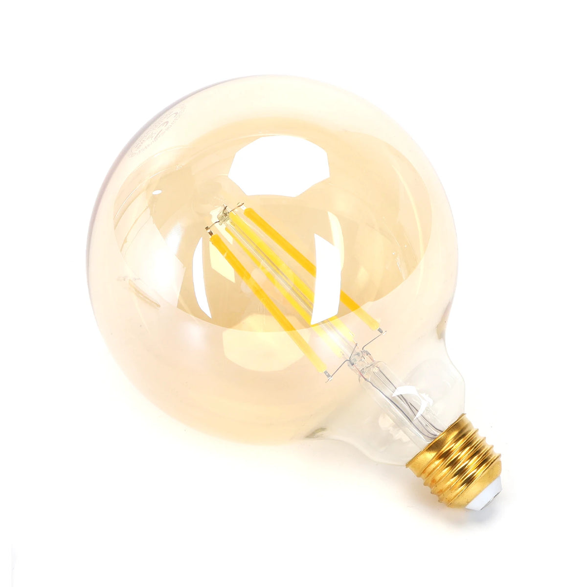 Aigostar smarte LED-Filamentlampe E27 G125 – Bernstein, WLAN, 6 W CCT – Produktansicht 3