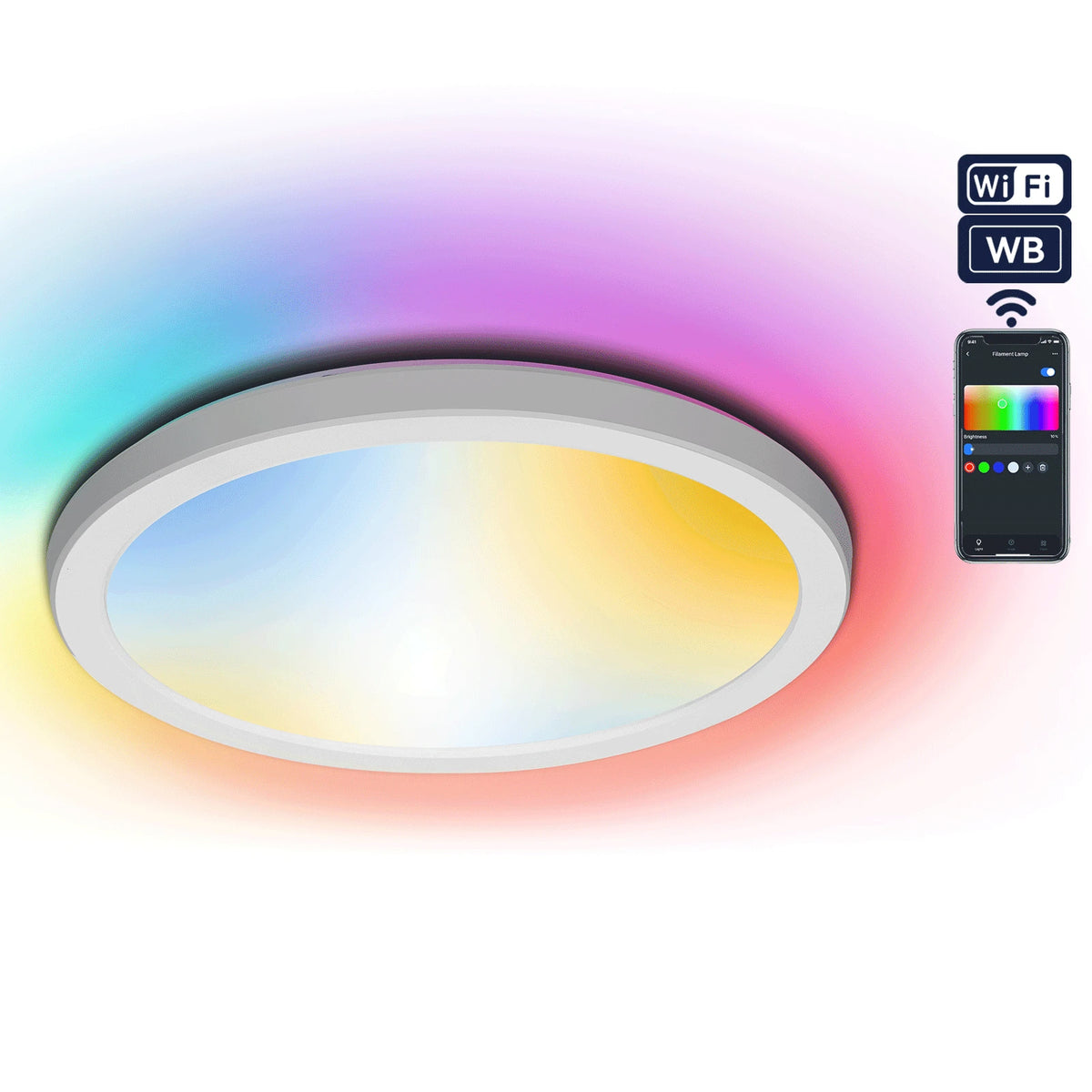Aigostar smarte LED-Deckenleuchte – 22 W RGB+CCT, WLAN, ultraflach Ø 29,5 cm – Hauptbild