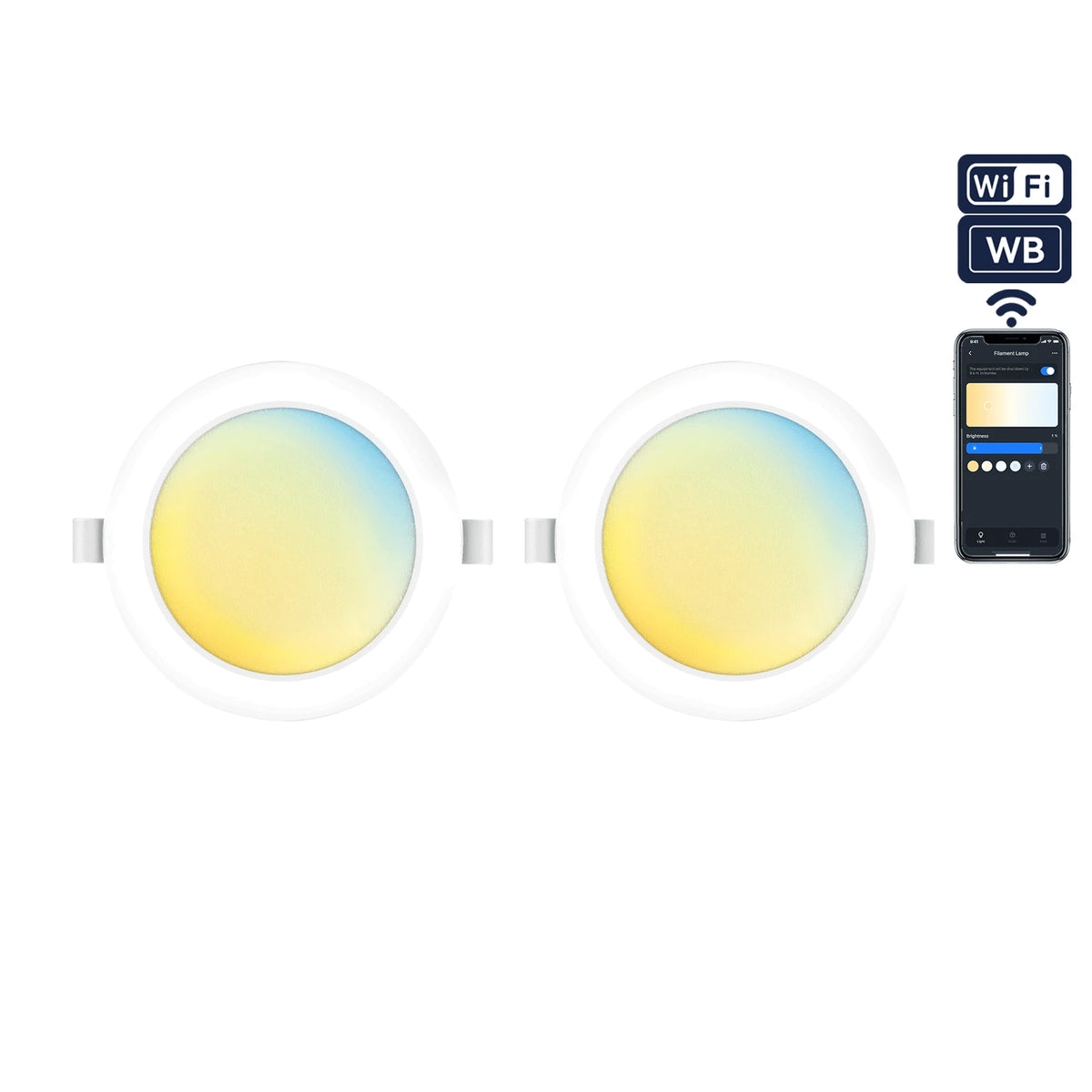 Aigostar smarte LED-Einbauleuchten – 2er-Set, 15 W, WLAN, 3000–6500 K – Hauptbild