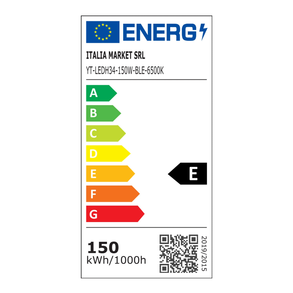 Aigostar smarte LED-Hallenleuchte 150 W – 6500 K, 15000 lm, IP65, Bluetooth Mesh – Energieetikett
