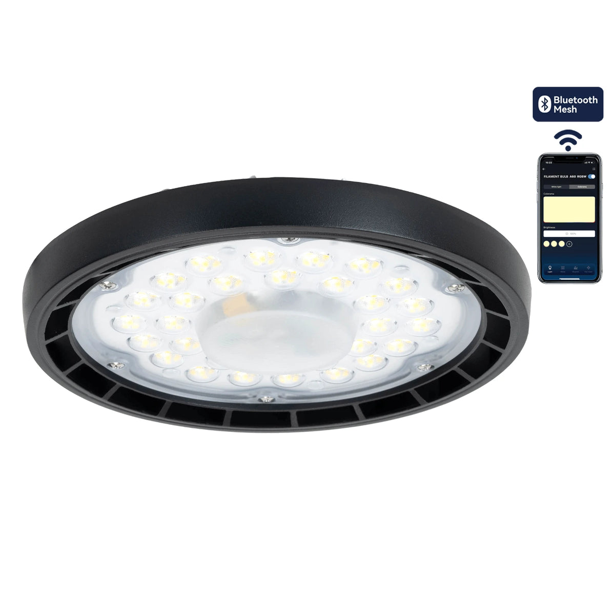 Aigostar smarte LED-Hallenleuchte 150 W – 6500 K, 15000 lm, IP65, Bluetooth Mesh