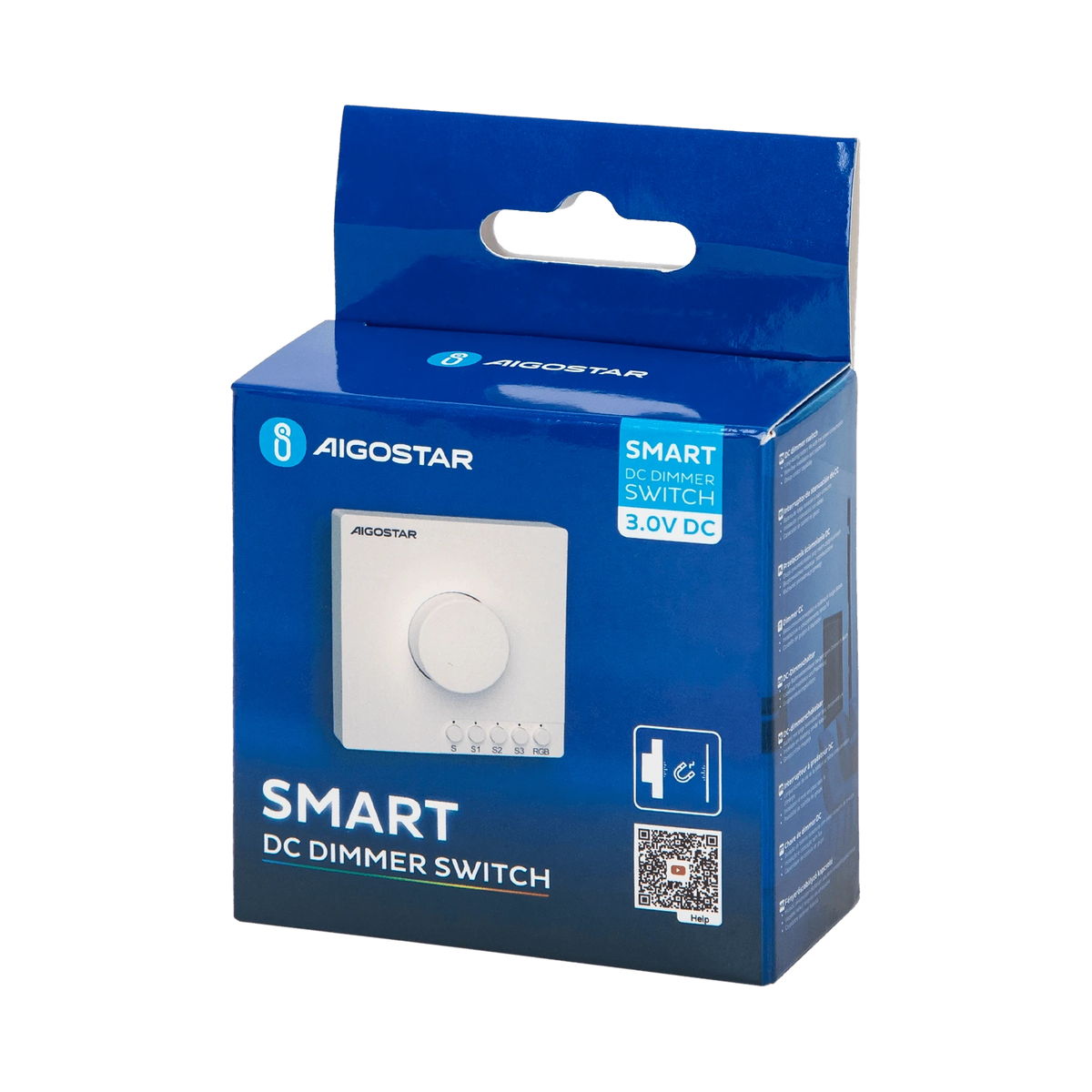 Aigostar Smart-Home-Drehdimmer – Bluetooth Mesh, kabellos, 3 V, weiß – Verpackung