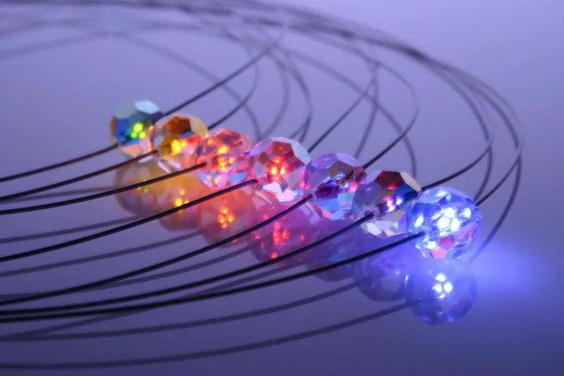 Leuchtende Halskette – Ball (geschliffen) – Pink (Rosa) – Swarovski® Elements
