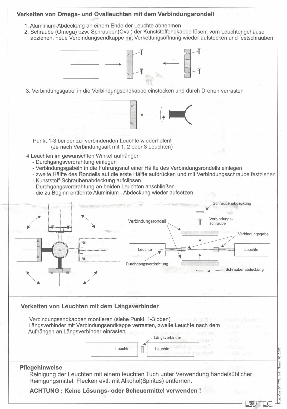 anleitung omega 24w evotec office line kompakt raster tc-l bür deckenlampe austauschbares leuchtmittel auch für seilabhängung auch als pendelleuchte mit vorschaltgerät 2g11 leuchtmittel leuchten verinden verbindungskabel endkappe