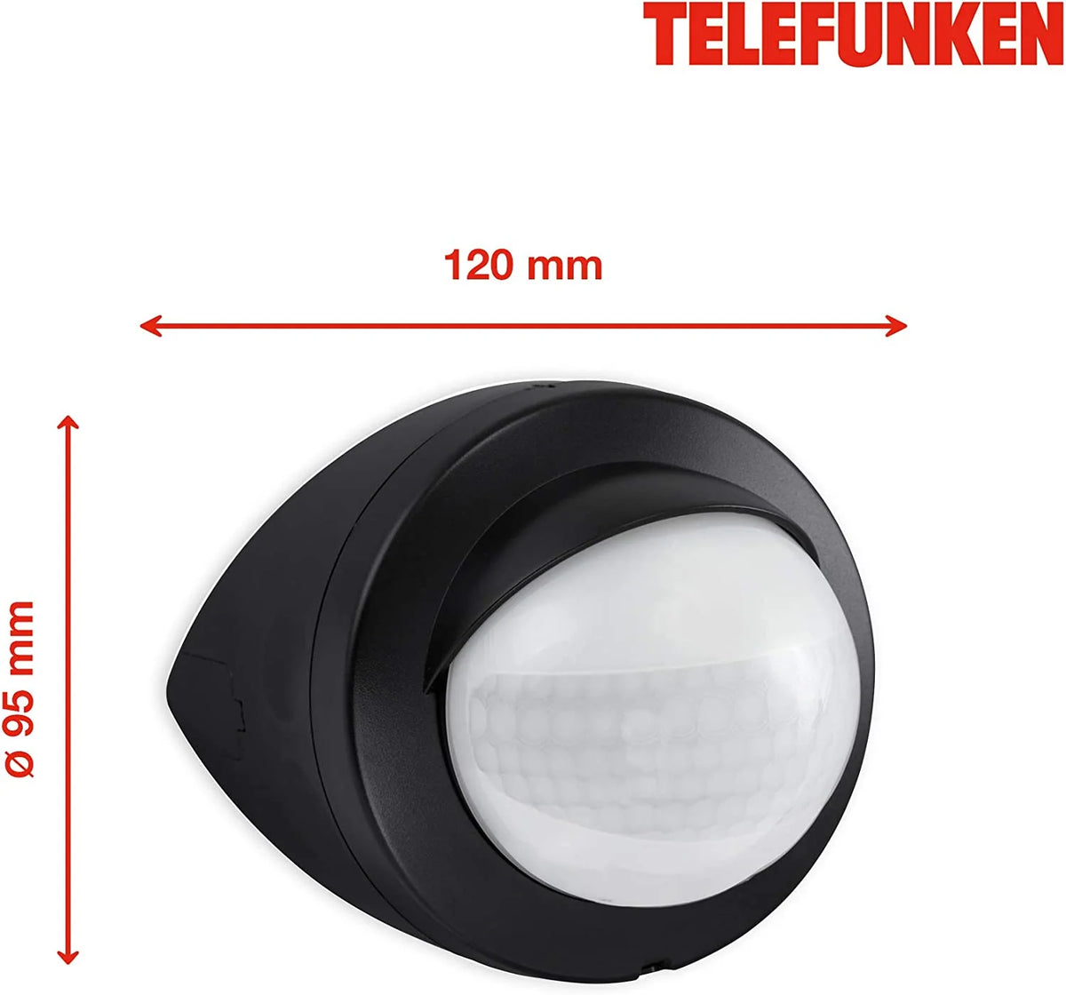Bewegungsmelder für außen schwarz Reichweite 12m 200° Eckmontage IP44 - Saasil