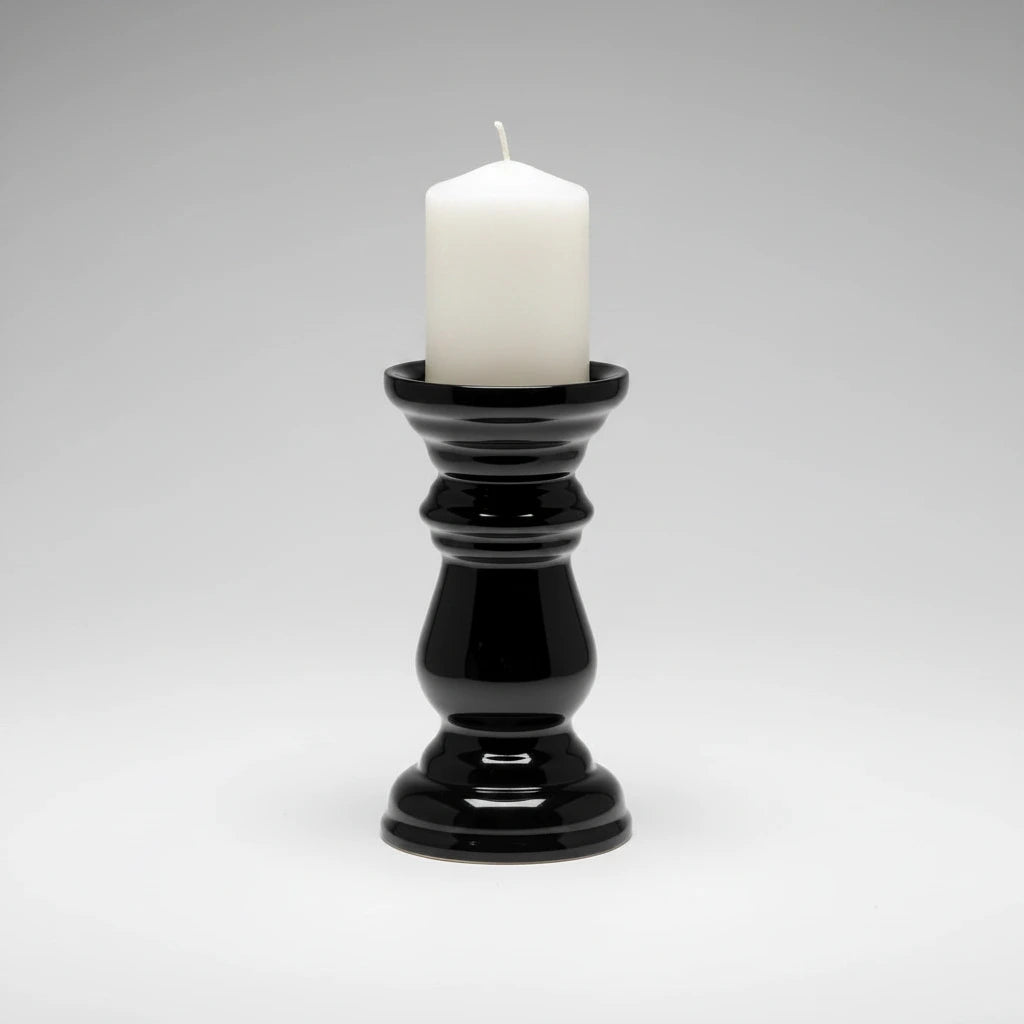 Blumenvase Schwarz / Kerzenhalter für Stumpenkerzen – Glasvase / Deko-Vase – stilvolles Wohnaccessoire & Dekoartikel aus Euro