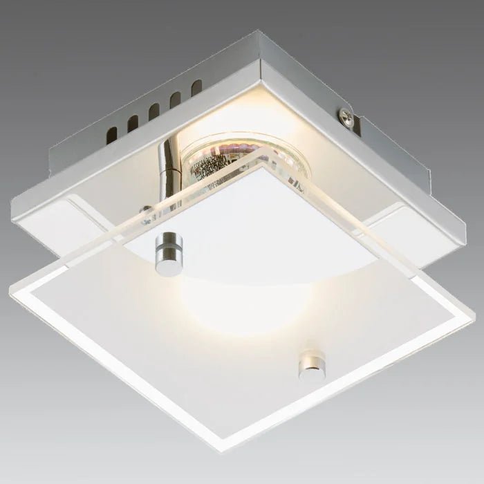 Kleine LED Wandlampe Deckenlampe aus Glas 12x12cm