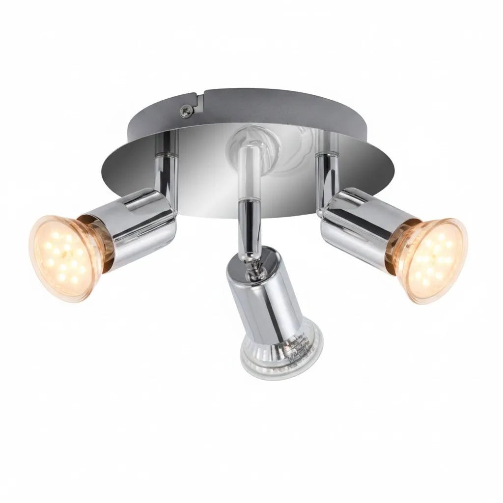 Briloner BORRO LED Bad-Deckenleuchte 2229-038 in Chrom mit drei schwenkbaren GU10 Spots