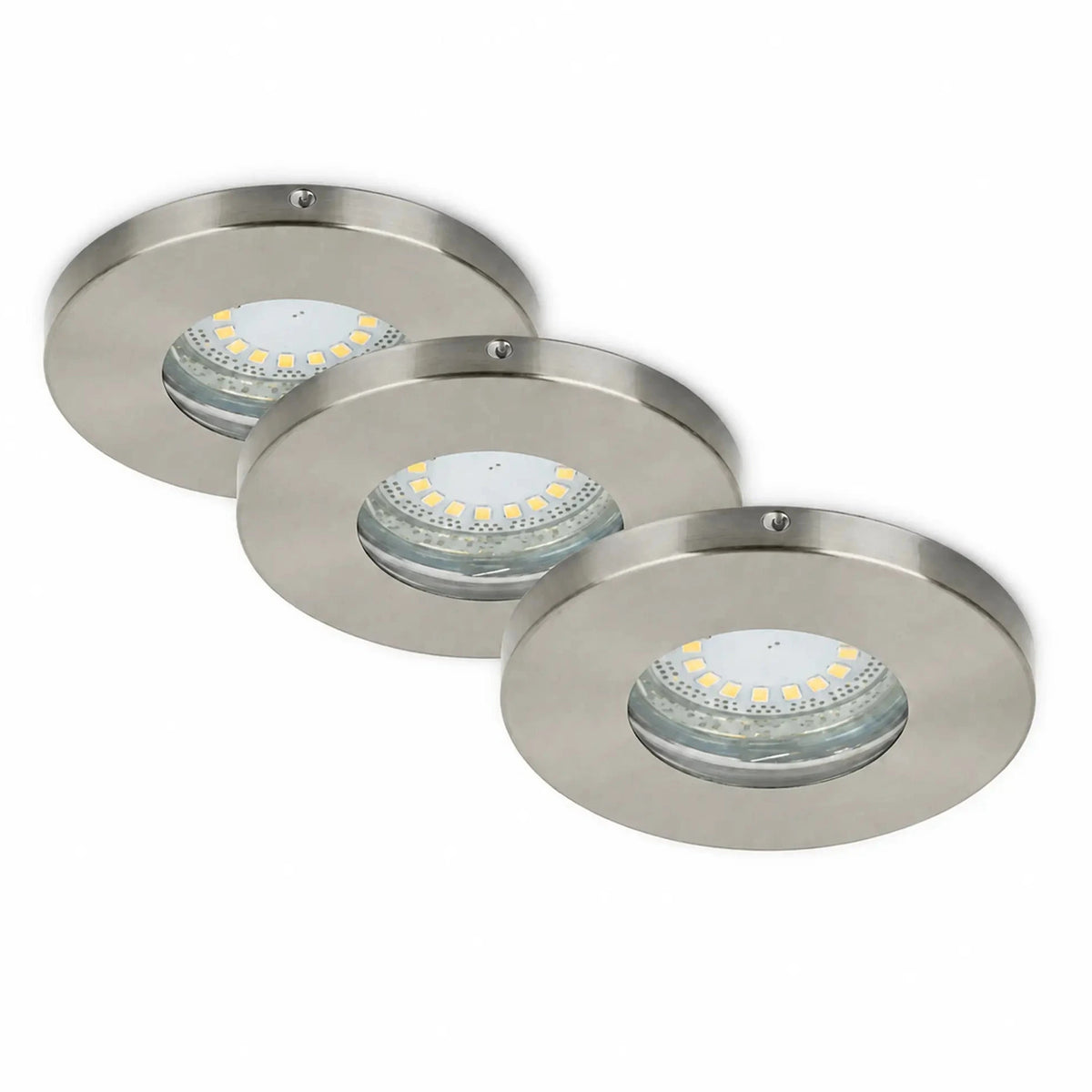 Briloner Prisma Einbaustrahler matt-Nickel – 3er Set