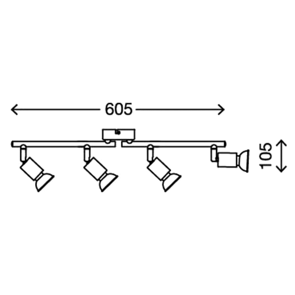 Briloner SIMPLE LED-plafondspot wit 4-lamps – GU10 draaibaar