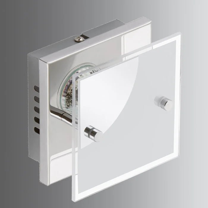 Kleine LED Wandlampe Deckenlampe aus Glas 12x12cm