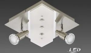 Moderne Briloner LED Deckenlampe Combi mit integriertem LED-Modul und austauschbaren GU10 Strahlern
