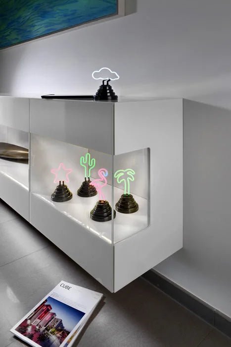 Neonlampe Wolke Cloud hell blau Deko Tischlampe 10x15cm