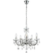 Kronleuchter chrom Ø46cm 5 flammig Kunststoff Cuimbra