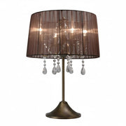Dekorative Kristall Tischleuchte dimmbar Organza Tischlampe