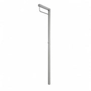 Beleuchtete Design-Garderobe aus Aluminium mit schlanker 200 cm hoher Form und integrierter Kleiderstange vor weißem Hintergrund