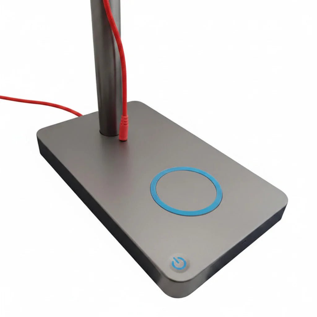 LED Schreibtischlampe dimmbar grau mit USB Anschluss
