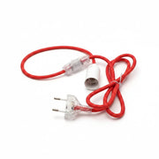 E14 Lampen Fassung Schalter mit Stecker Textil rot