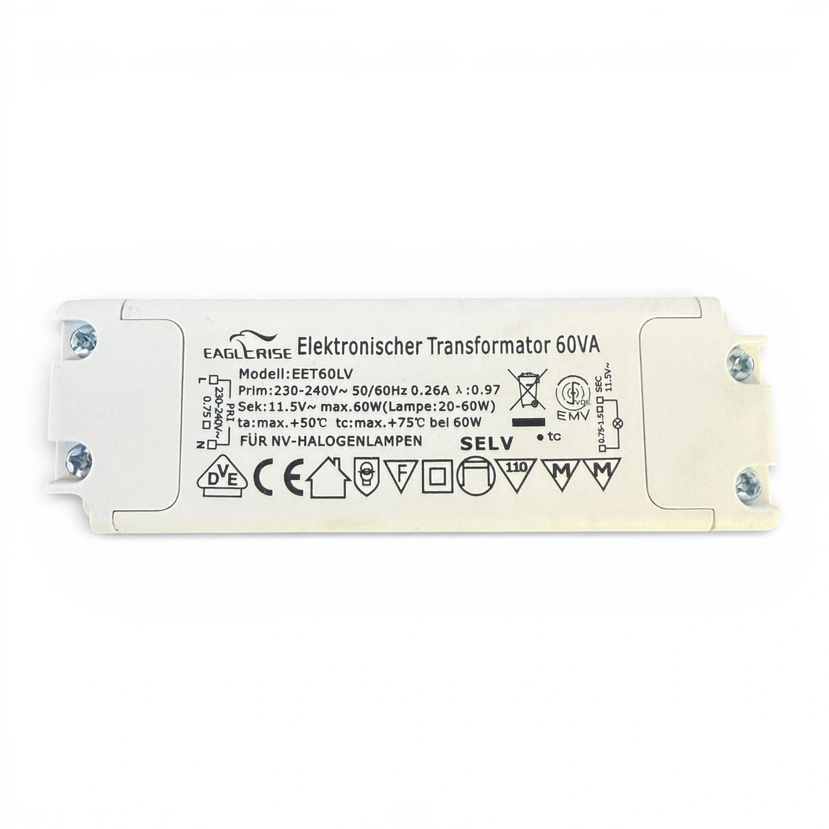 Eaglerise EET60LV 12V Halogen Transformator 20-60W elektronischer Trafo