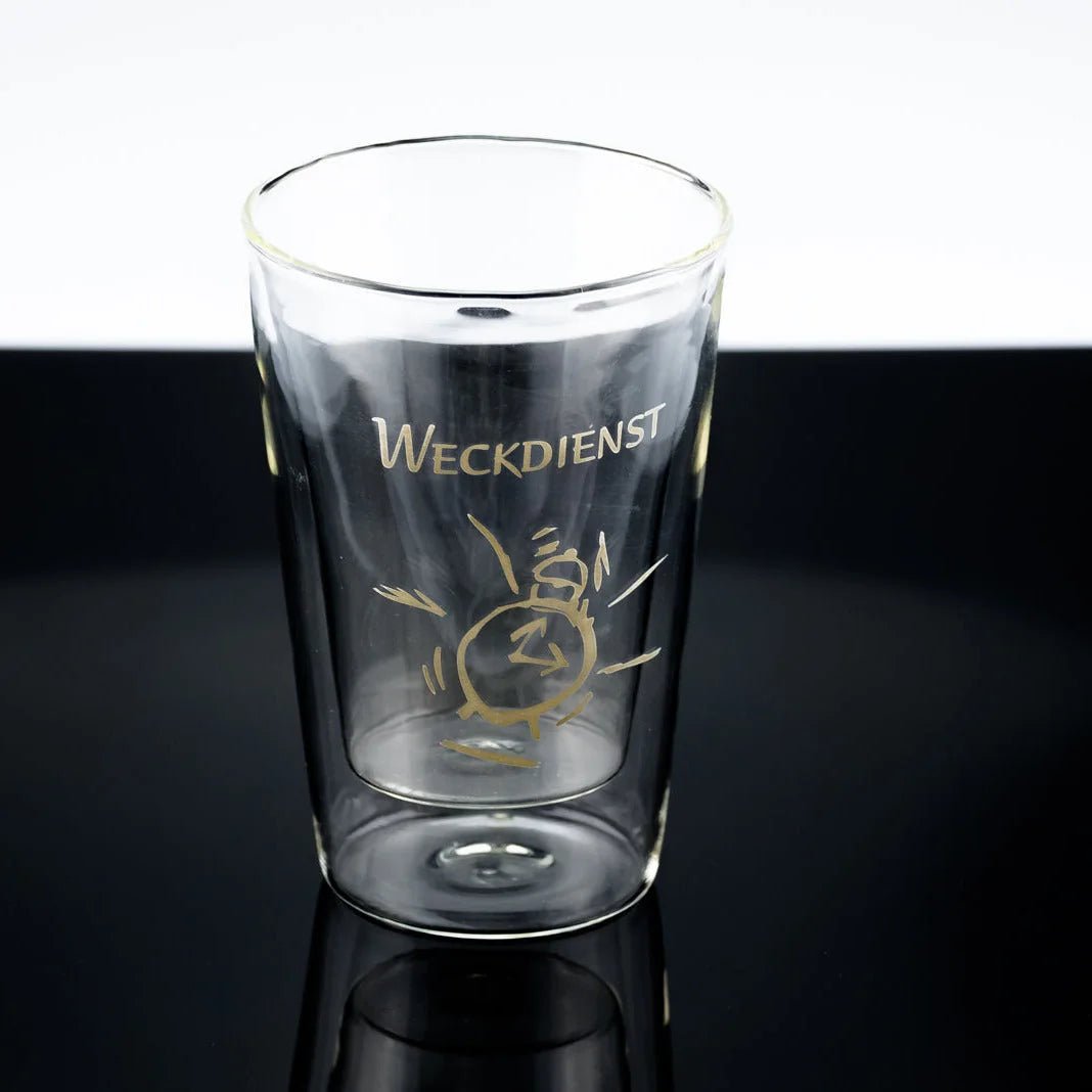 Thermoglas doppelwand Trinkglas Glas Latte Macchiato kaffee Tee doppelwandig kakao mit aufdruck weckdienst 250 ml moderne form 32556 sompex