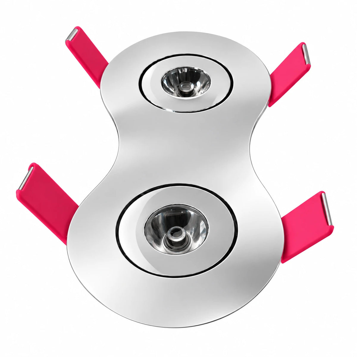 Doppel-Einbaurahmen Chrom mit zwei LED-Spots für Deckeneinbau – Sylvania Lumiance 3036122 Motto 