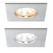 Einbauleuchte LED Coin klar eckig 6,8W Eisen 1er-Set 927.61 – Einbaustrahler IP44, dimmbar, 50mm