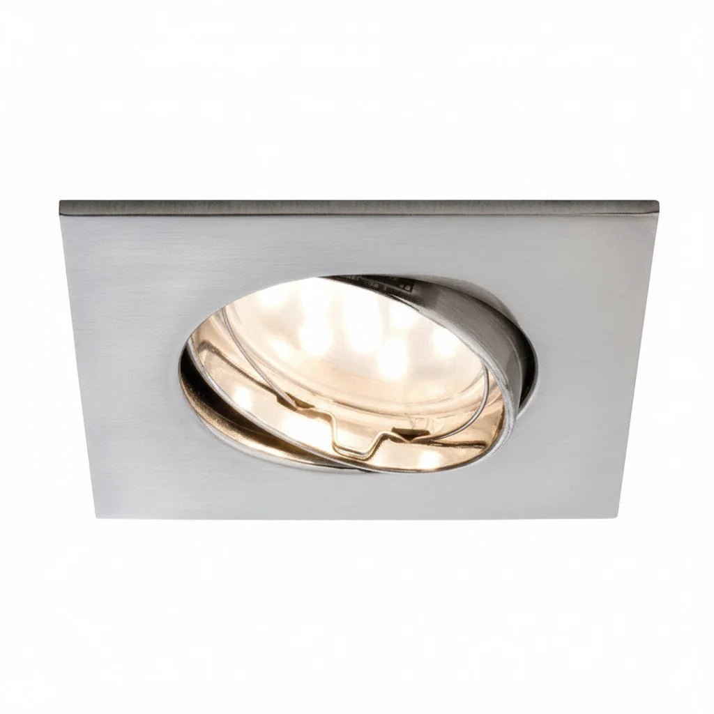 LED Einbaustrahler schwenkbar eckig satin 927.72 Paulmann – Einbaustrahler IP23, schwenkbar, dimmbar, 50mm