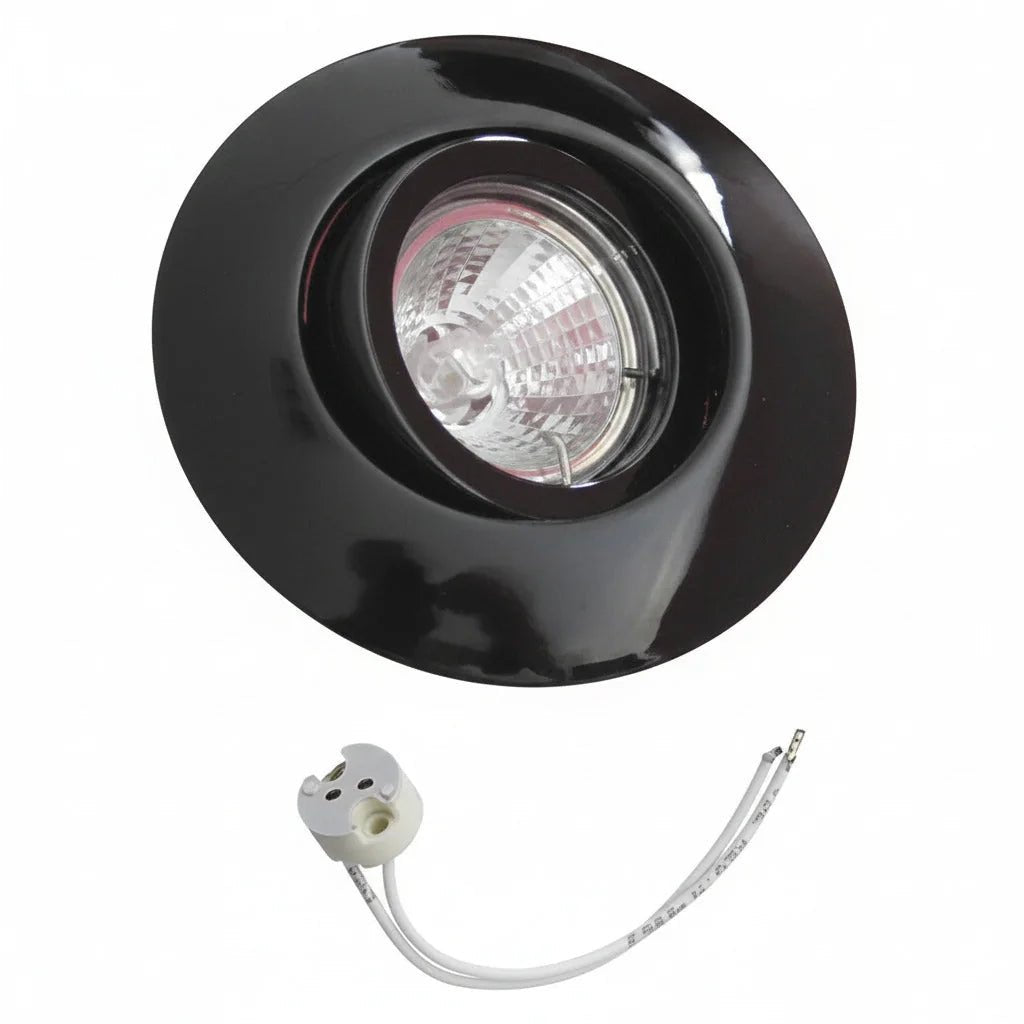 Einbaustrahler POLY in Schwarz aus Polycarbonat MR11 – Einbaustrahler IP21, schwenkbar, dimmbar, 35mm