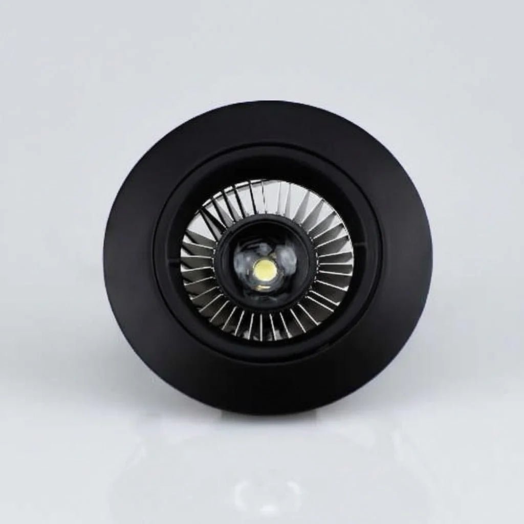 Einbaustrahler rund schwarz MR16 12V Aludruckguß – Einbaustrahler IP20, schwenkbar, dimmbar, 50mm