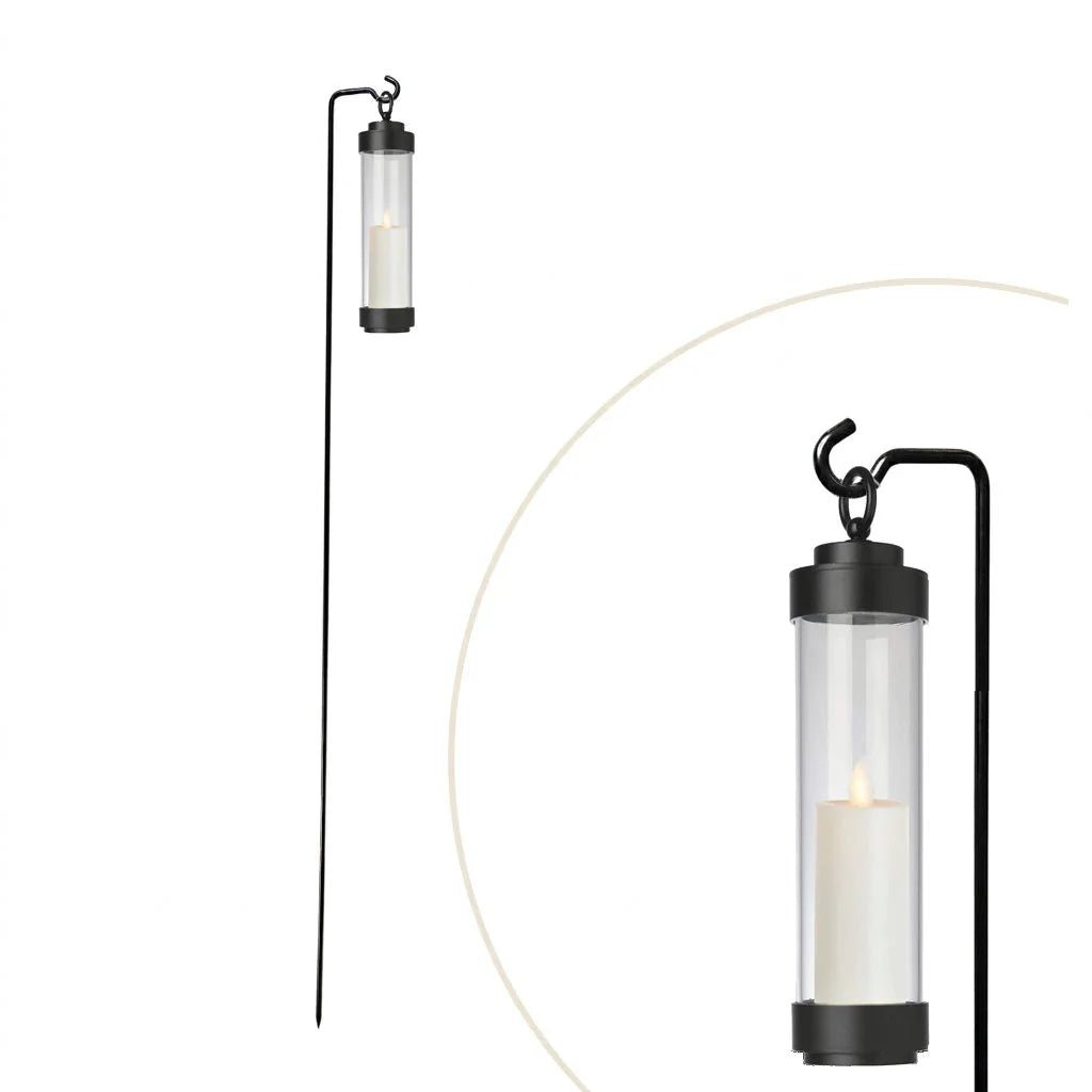 stablaterne gartenlaterne mit erdspieß für led teelichter windlicht mit stab für blumenbeet wegleuchte ohne strom elle schwarz k
