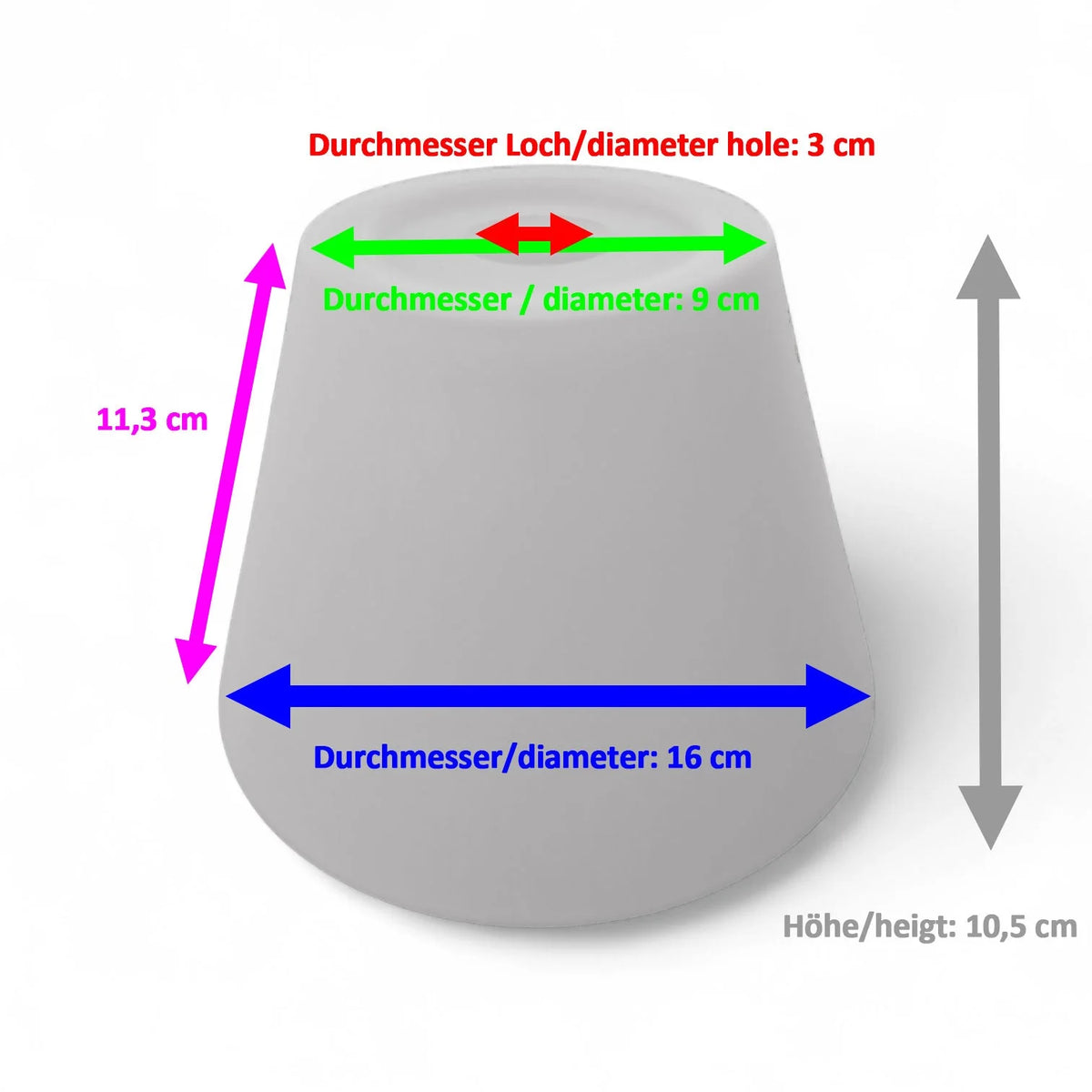 Lampenglas weiß E14  3 cm Loch fpr e14 fassung g9 16cm Durchmesser Lampenschirm aus Glas konisch für Hängelampe Spirit 92371 sompex
