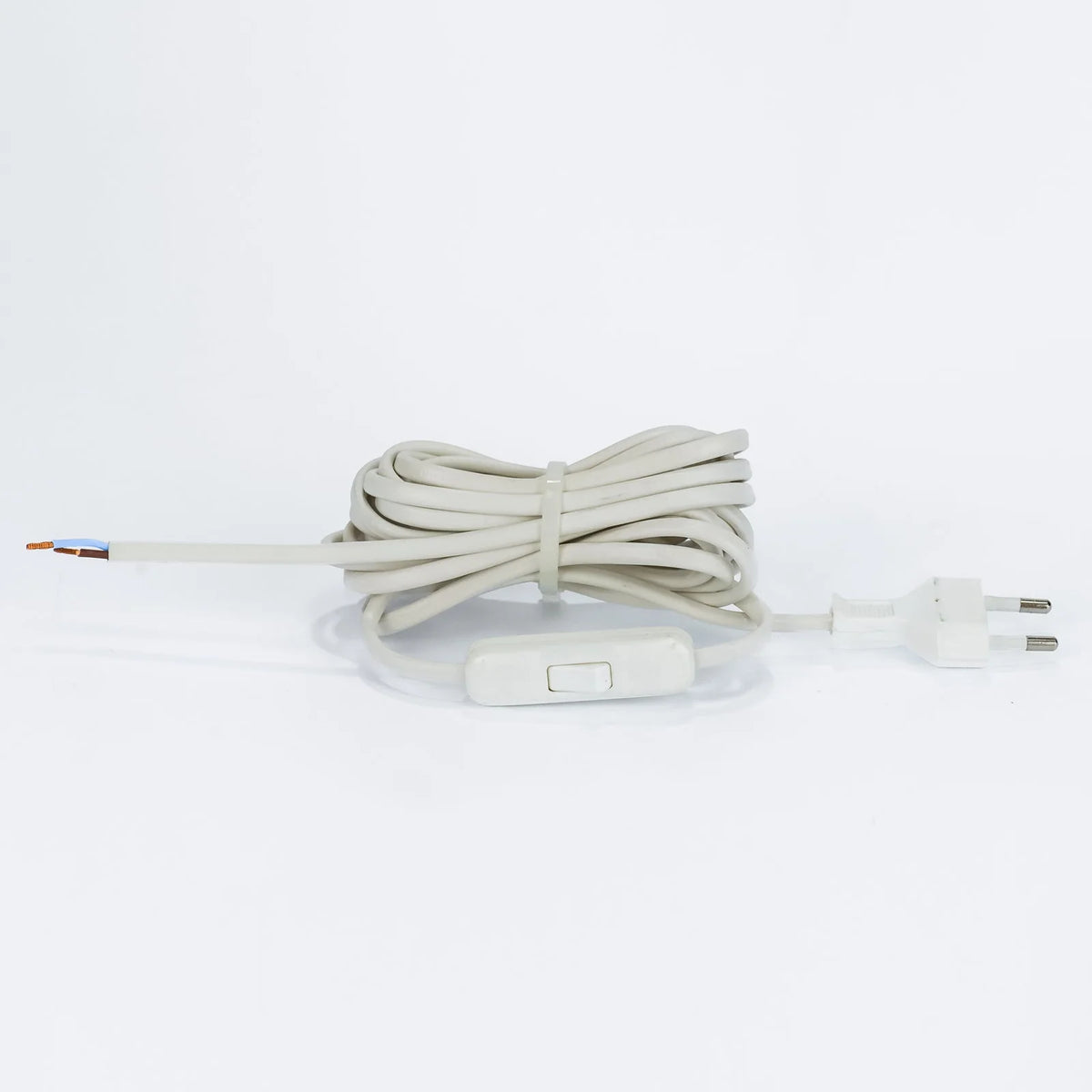Euro Anschlußleitung weiß 4m Kabel mit Eurostecker mit Schalter