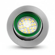 Glas Einbaustrahler MR16 schwenkbar rund grün – Einbaustrahler IP20, schwenkbar, 50mm