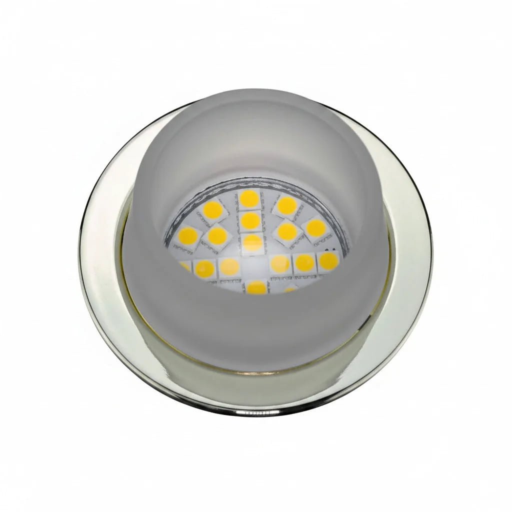 Glas Einbaustrahler rund Messing MR16 Einbauspot – Einbaustrahler IP20, schwenkbar, 50mm