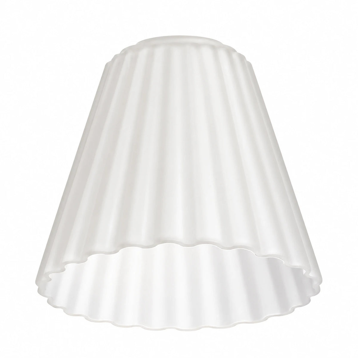 Weißes Lampenglas g4 Ersatzglas konisch mit geriffelter Plissee-Struktur Loch 12mm