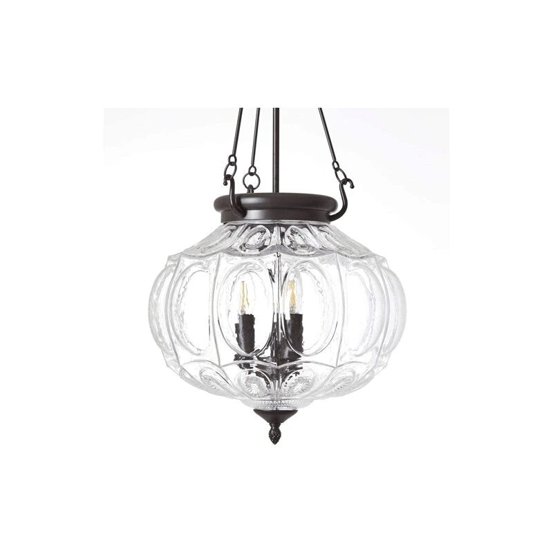 Brilliant Helyn Vintage Pendellampe mit 3 E14-Fassungen und dekorativen Glasschirmen