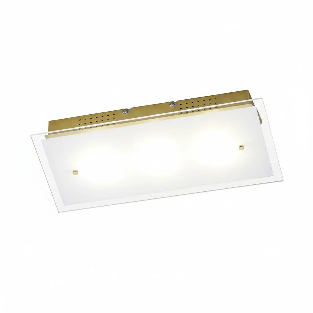 LED Glas Deckenleuchte messing eckig Lapo gold 12W – Deckenleuchte dimmbar
