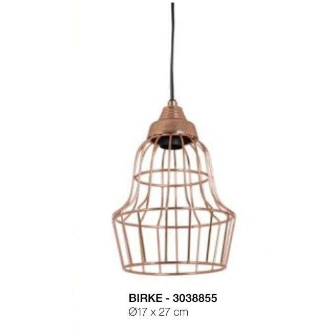 Light & Living Birke Pendelleuchte Kupfer Käfig Hängelampe Ø 17 cm Vintage Industrial