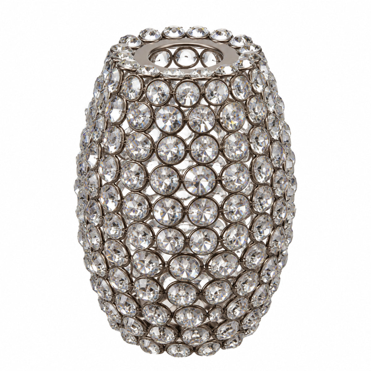 Light & Living Ramona Kristall Lampenschirm E27 mit funkelnden Glitzersteinen, ovaler Hängelampenschirm Ø 15 cm