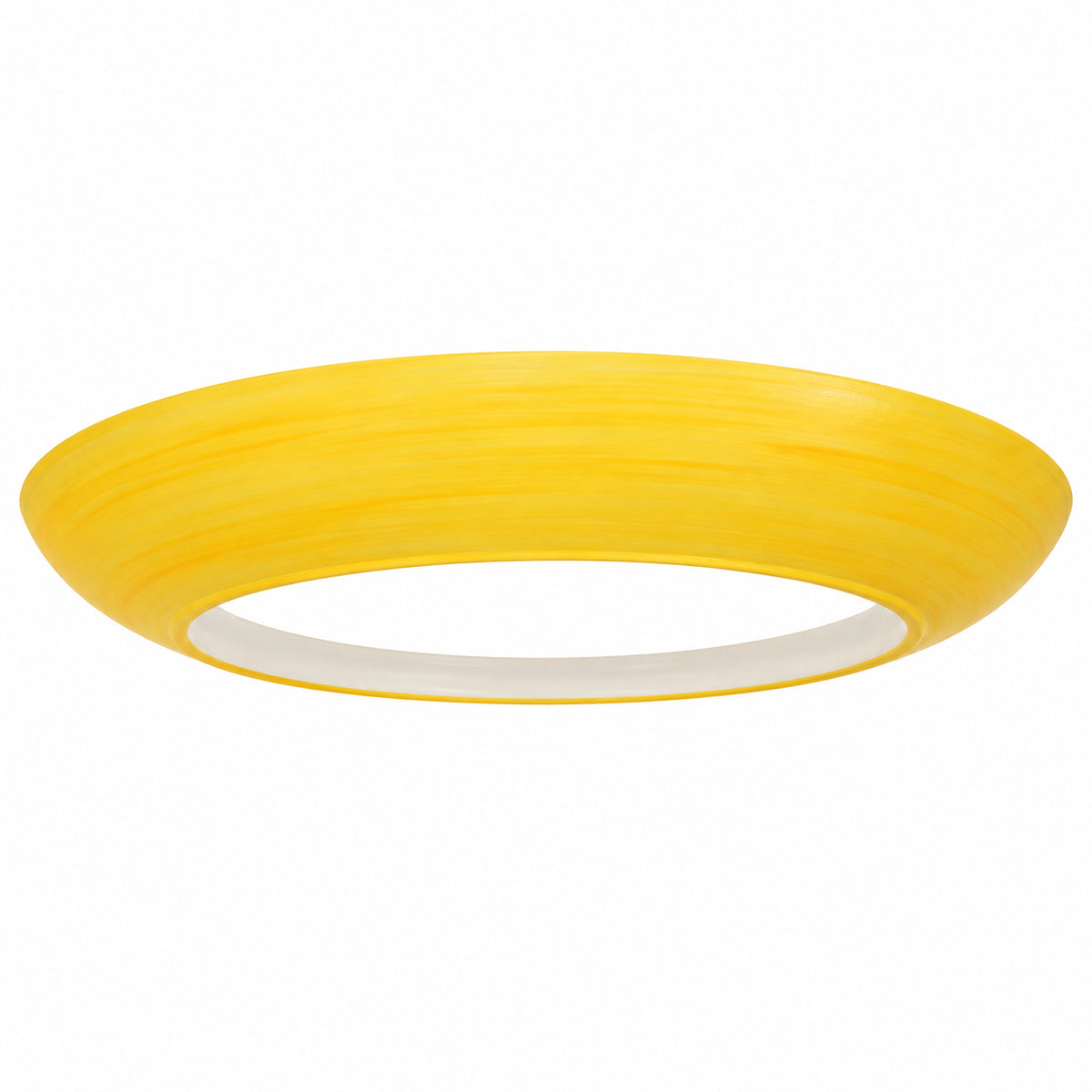 Gelbes ringförmiges Lampenglas aus mattem Glas Ø 32 cm als Ersatzglas für Deckenfluter